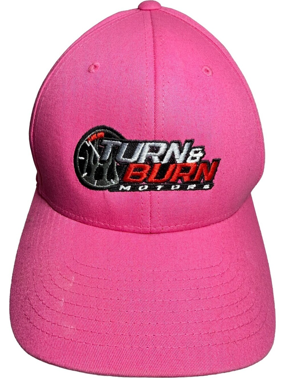 Turn & Burn Motors Hat Pink Flexfit Fitted Cap Large/XL Georgia Car Dealership